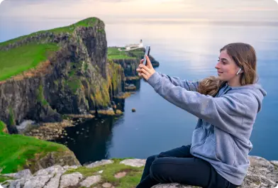 woman using smartphone